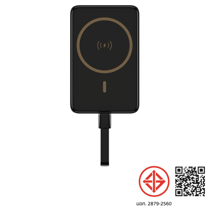 แบตเตอรี่สำรองพกพา 10000 mAh Pisen Vivid Magnetic Power + Short Cable - Black ชาร์จเร็ว 30 วัตต์
