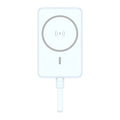 แบตเตอรี่สำรองพกพา Vivid Magnetic Power + Short Cable - Blue แบรนด์ PISEN