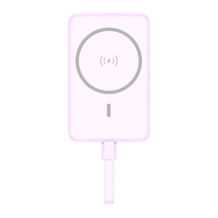 แบตเตอรี่สำรองพกพา Vivid Magnetic Power + Short Cable - Purple แบรนด์ PISEN