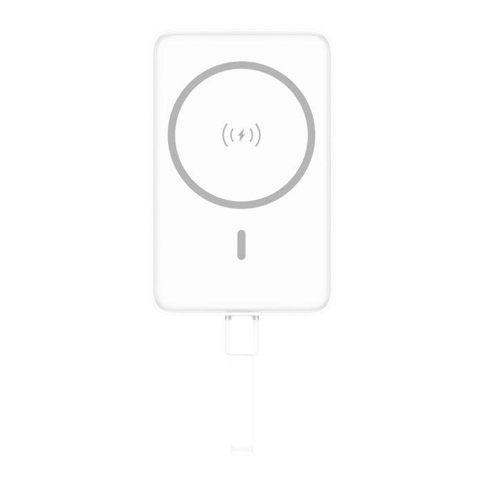 แบตเตอรี่สำรองพกพา Vivid Magnetic Power + Short Cable - White แบรนด์ PISEN