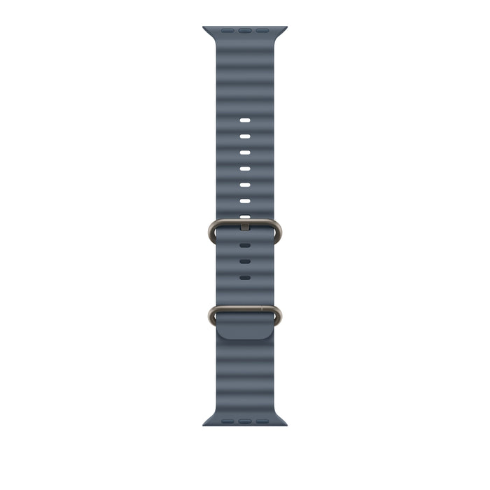 49mm Anchor Blue Ocean Band - Natural Titanium Finish