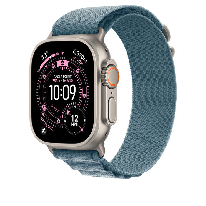 49mm Light Blue Alpine Loop - Large - Natural Titanium Finish