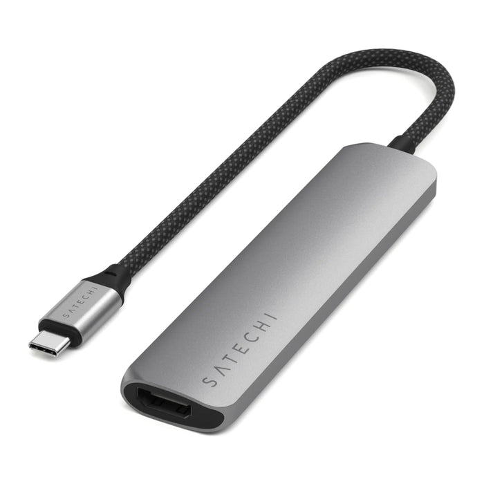 อะแดปเตอร์มัลติพอร์ต 6 in 1 USB-C สี Space Grey ดีไซน์ลํ้าสมัย แบรนด์ SATECHI