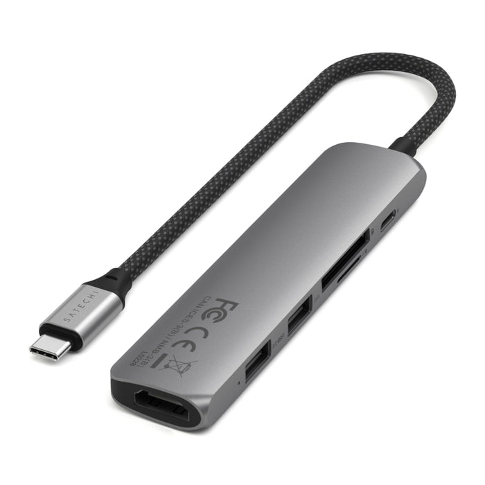 อะแดปเตอร์มัลติพอร์ต 6 in 1 USB-C สี Space Grey ทนทาน แข็งแรง แบรนด์ SATECHI