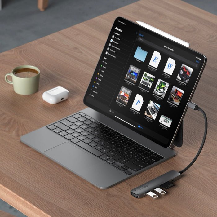 อะแดปเตอร์มัลติพอร์ต 6 in 1 USB-C สี Space Grey ใช้งานง่าย แบรนด์ SATECHI