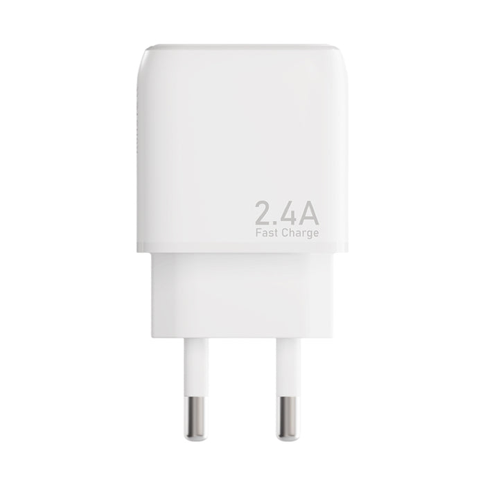 หัวชาร์จ USB 2.4A 12W ขนาดกะทัดรัด ใช้ชิปอัจฉริยะ ชาร์จเร็ว ปลอดภัย พกพาสะดวก ใช้ได้ทุกที่ ทั้งบ้านและที่ทำงาน