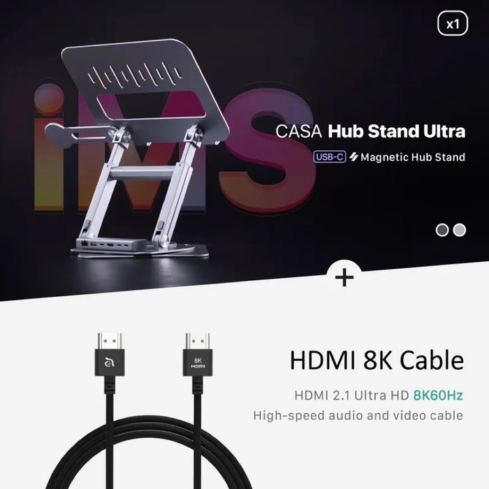 แท่นวาง Adam Element CASA Hub Stand Ultra มาพร้อมฮับ USB-C แบบแม่เหล็ก