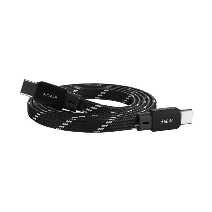 สายชาร์จ ADAM elements Casa C to C Magnetic Flat 60W 1 เมตร สี Black