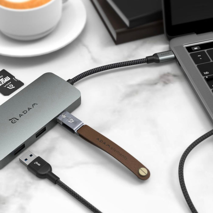 ฮับมัลติฟังก์ชั่น ADAM elements CASA HUB A08 USB-C เวอร์ชั่น 3.1 มี 8 พอร์ต สี Grey