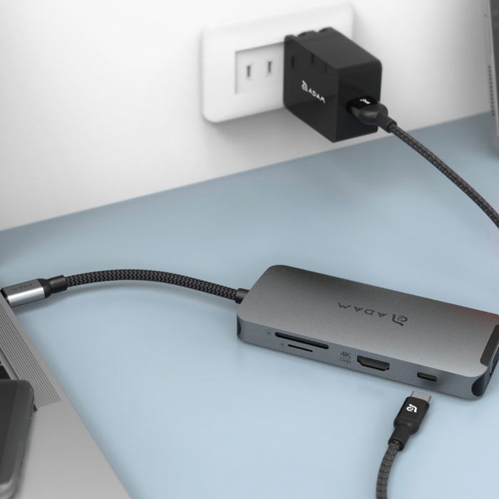ฮับมัลติฟังก์ชั่น ADAM elements CASA HUB A08 USB-C เวอร์ชั่น 3.1 มี 8 พอร์ต สี Grey