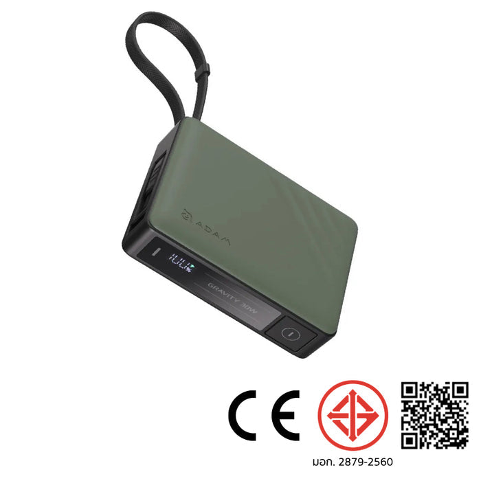 แบตเตอรี่สำรองพกพา ADAM elements Gravity 30 วัตต์ ความจุ 10000 mAh สี Green
