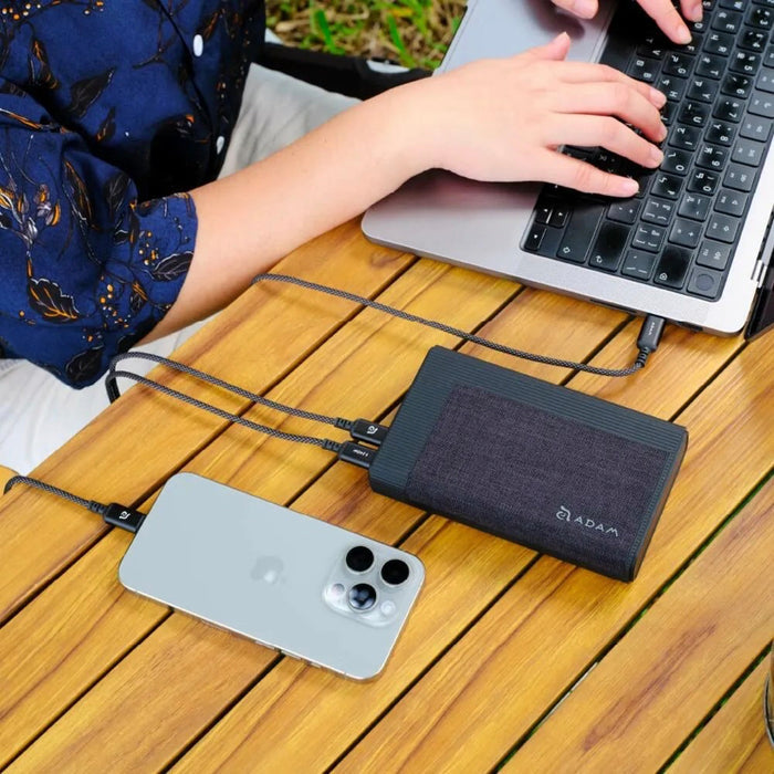 แบตเตอรี่สำรอง ADAM elements GRAVITY Pro ความจุ 20000 มิลลิแอมป์ รองรับชาร์จเร็ว 100 วัตต์ สี Black