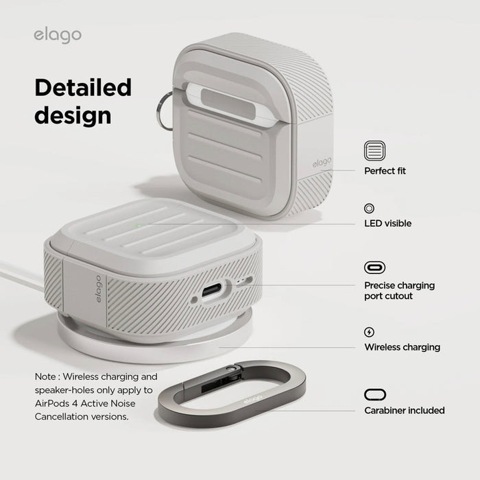 เคสกันกระแทก AirPods รุ่นที่ 4 Elago Armor Hang สี  Stone