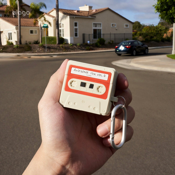 เคสกันกระแทก AirPods รุ่นที่ 4 Elago Cassette Tape สี White/Red
