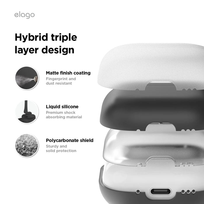 เคสกันกระแทก AirPods รุ่นที่ 4 Elago Liquid Silicone Hang สี Black