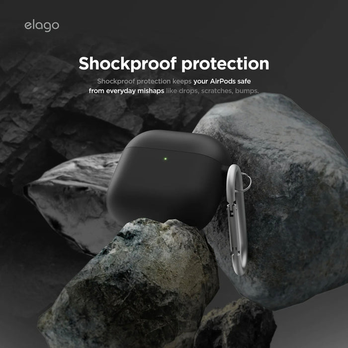 เคสกันกระแทก AirPods รุ่นที่ 4 Elago Liquid Silicone Hang สี Black