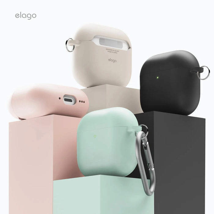 เคสกันกระแทก AirPods รุ่นที่ 4 Elago Liquid Silicone Hang สี Black