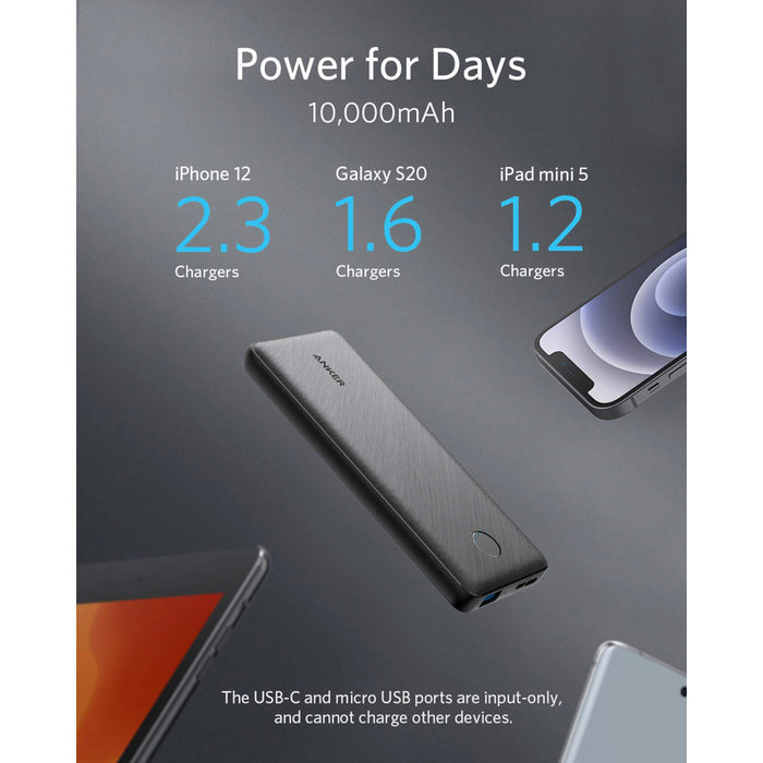 แบตเตอรี่สำรองพกพา Anker PowerCore III 10K 12 วัตต์ สี Black