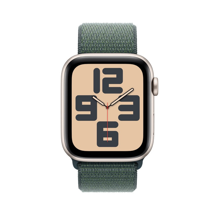 Apple AW 44mm Starlight Aluminium Case SE G2 GPS - Lake Green Sport Loop