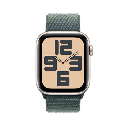 Apple AW 44mm Starlight Aluminium Case SE G2 GPS - Lake Green Sport Loop