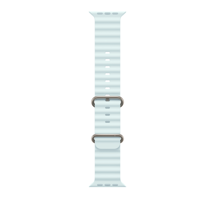 Apple Ocean Band 49mm - Natural Titanium Finish/Ice Blue