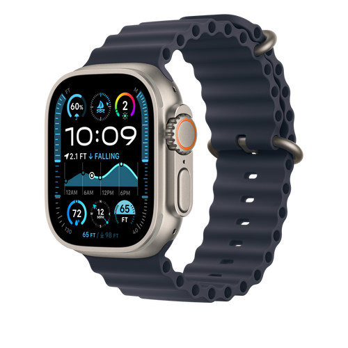 Apple Ocean Band 49mm Extension - NaturalTitaniumFinish/Navy