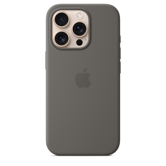 Apple Silicone Case MagSafe iPhone 16 Pro - Stone Gray
