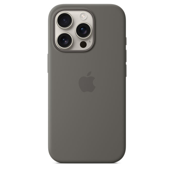 Apple Silicone Case MagSafe iPhone 16 Pro - Stone Gray