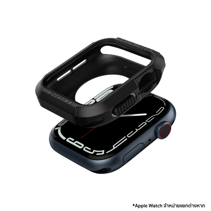 เคส Rugged Armor สำหรับ Apple Watch 44/45 มม. สี Matte Black จากแบรนด์ SPIGEN