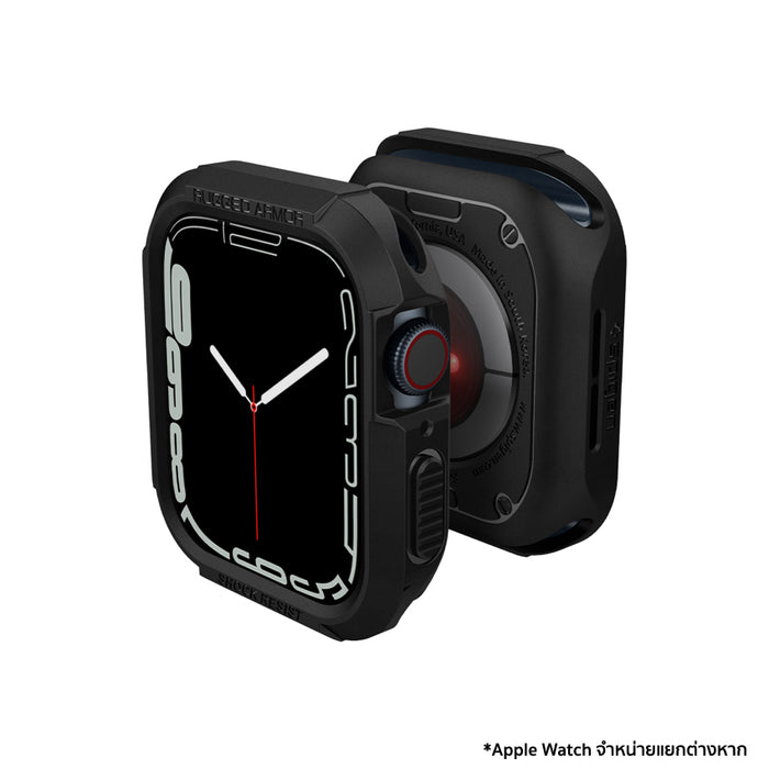 เคส Rugged Armor สำหรับ Apple Watch 44/45 มม. สี Matte Black กันกระแทก กันรอยขีดข่วน จากแบรนด์ SPIGEN