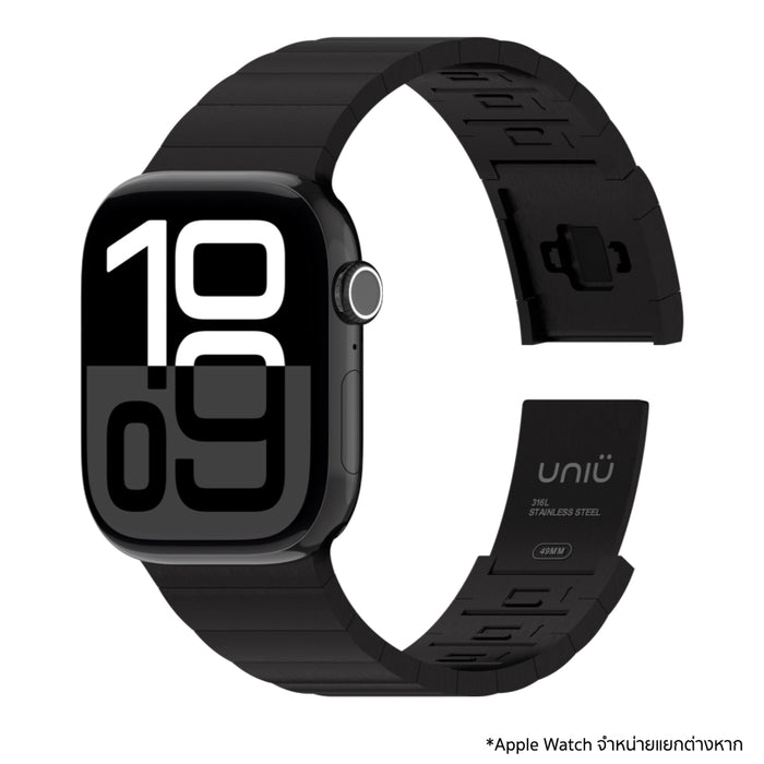 สายนาฬิกา Uniu Click สำหรับ Apple Watch 44/45/Ultra - Stainless Black แบรนด์ UNIU