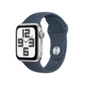 Apple Watch SE GPS 40mm Silver Aluminum Case with Storm Blue Sport Band - M/L