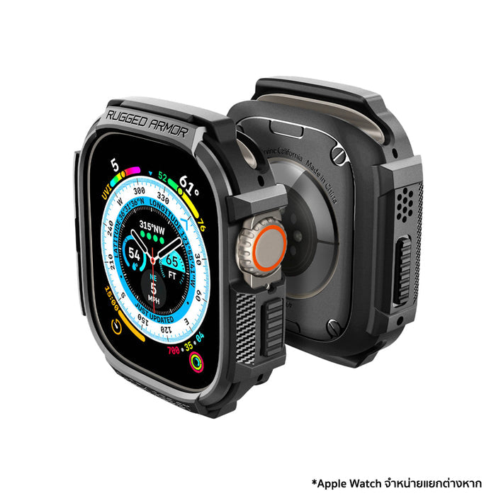 เคสกันกระแทก Apple Watch Ultra 49 มม. Spigen Rugged Armor สี Matte Black