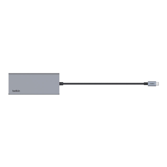 BELKIN ฮับมัลติมีเดีย USB-C Multimedia 4k Hub 7 in 1 Pass 100W สีเทา