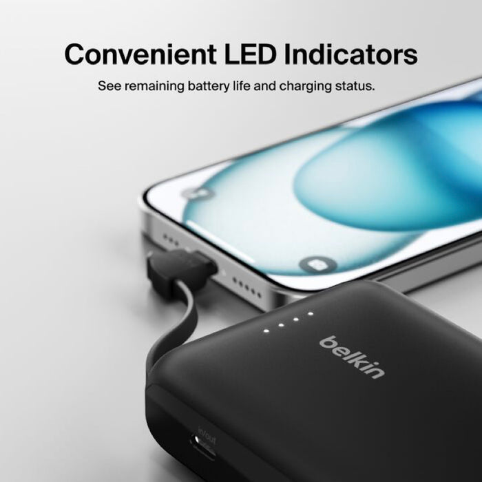 แบตเตอรี่สำรอง Belkin BOOST CHARGE ความจุ 10000mAh พร้อมสาย USB-C สีดำ