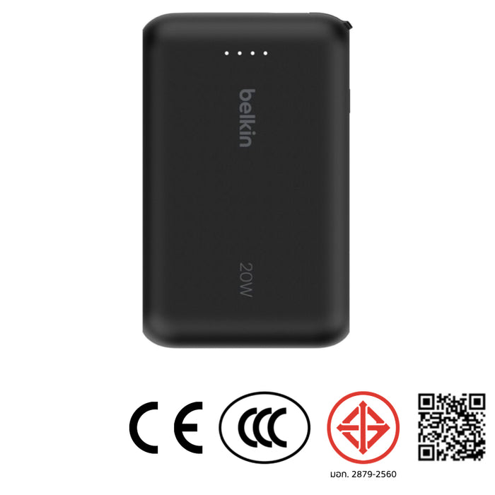 แบตเตอรี่สำรอง Belkin BOOST CHARGE ความจุ 10000mAh พร้อมสาย USB-C สีดำ