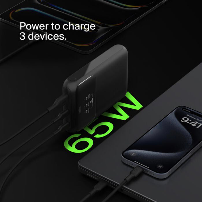 แบตเตอรี่สำรองพกพา Belkin Boost Charge Pro ความจุ 20000 มิลลิแอมป์ สีดำ
