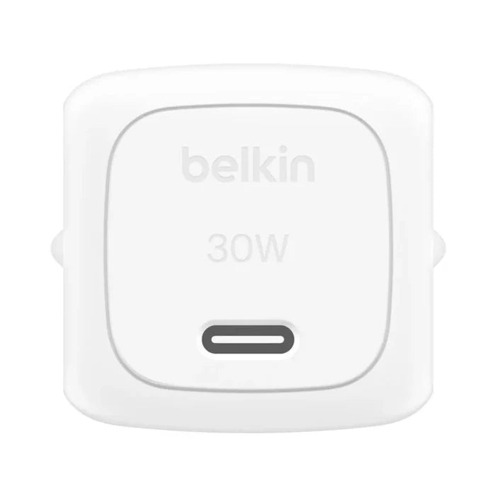 Belkin BoostCharge Compact USB-C Wall Charger 30W ที่ชาร์จพกพา ขนาดกะทัดรัดและประสิทธิภาพสูง ชาร์จอุปกรณ์ต่างๆ ของคุณได้รวดเร็วและปลอดภัย พร้อมดีไซน์ทันสมัยและสะดวกในการพกพา เหมาะสำหรับการใช้งานในชีวิตประจำวัน