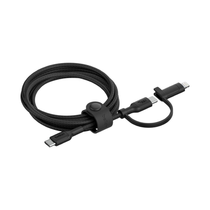 สายชาร์จ Belkin BoostCharge Pro 2 in 1 USB-C and Lightning ความยาว 1.5 เมตร สีดำ