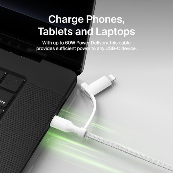 สายชาร์จ Belkin BoostCharge Pro 2 in 1 USB-C and Lightning ความยาว 1.5 เมตร