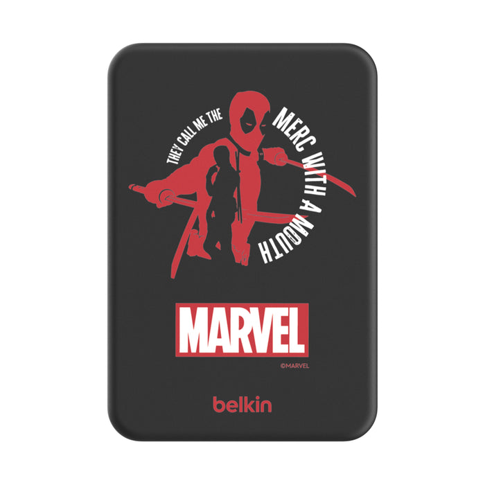 แบตเตอรี่สำรองพกพา Boost Charge 7.5 วัตต์ ความจุ 5,000 mAh พร้อมขาตั้งในตัว ลาย Deadpool