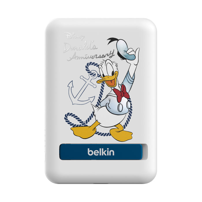แบตเตอรี่สำรองพกพา Boost Charge 7.5 วัตต์ ความจุ 5,000 mAh พร้อมขาตั้งในตัว ลาย Donald Duck