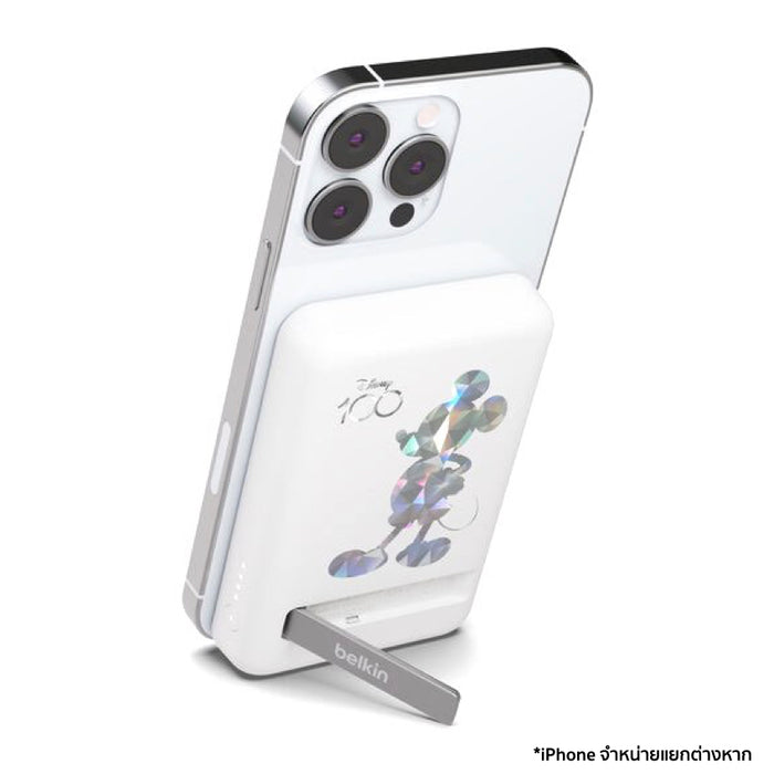แบตเตอรี่สำรองไร้สาย Boost Charge 7.5 วัตต์ พร้อมขาตั้ง ลาย Mickey Mouse