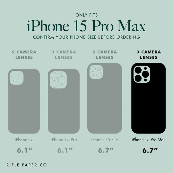 เคสแฟชั่น Case Mate Rifle Paper รองรับ MagSafe สำหรับ iPhone 15 Pro Max ลาย Willow