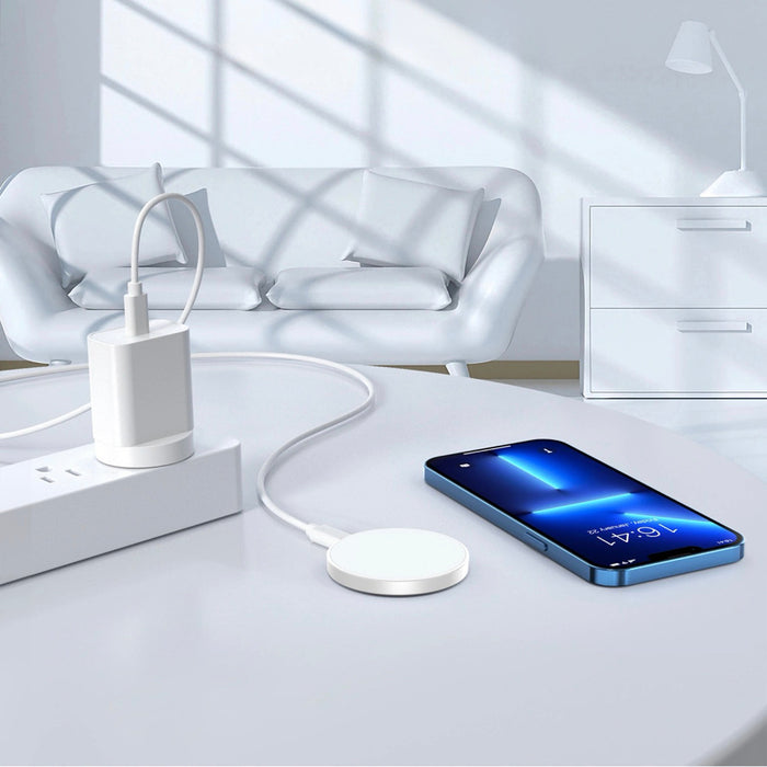 ที่ชาร์จไร้สายแบบแม่เหล็ก Choetech 2 in 1 กำลังไฟสูงสุด 15W พร้อมตัวยึด สี White