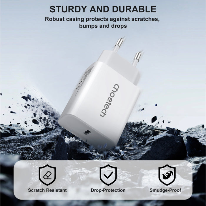 หัวชาร์จ Choetech USB-C Charge 30W (ปลั๊ก TH) สี White