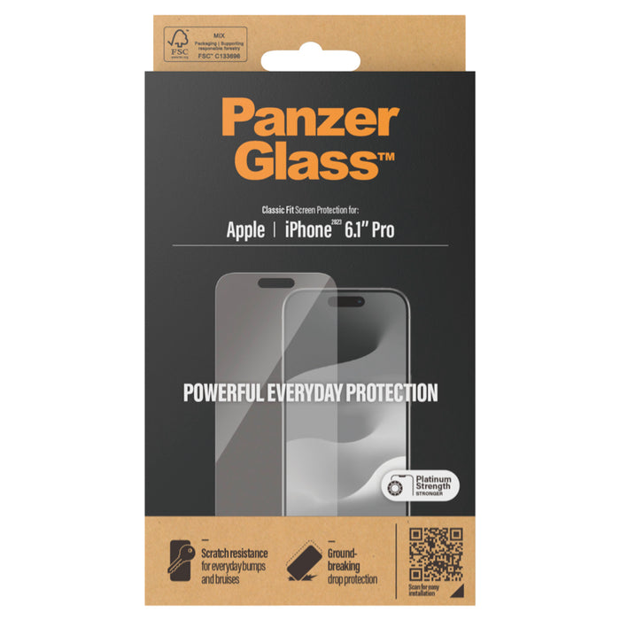 ฟิล์มกระจก แบบไม่เต็มจอ Classic Fit สำหรับ iPhone 15 Pro