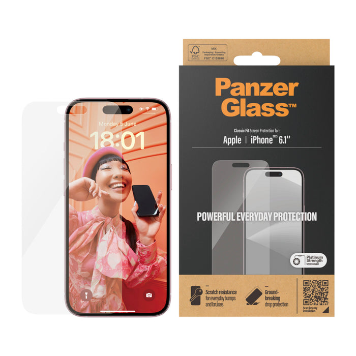 ฟิล์มกระจก แบบไม่เต็มจอ Classic Fit สำหรับ iPhone 15