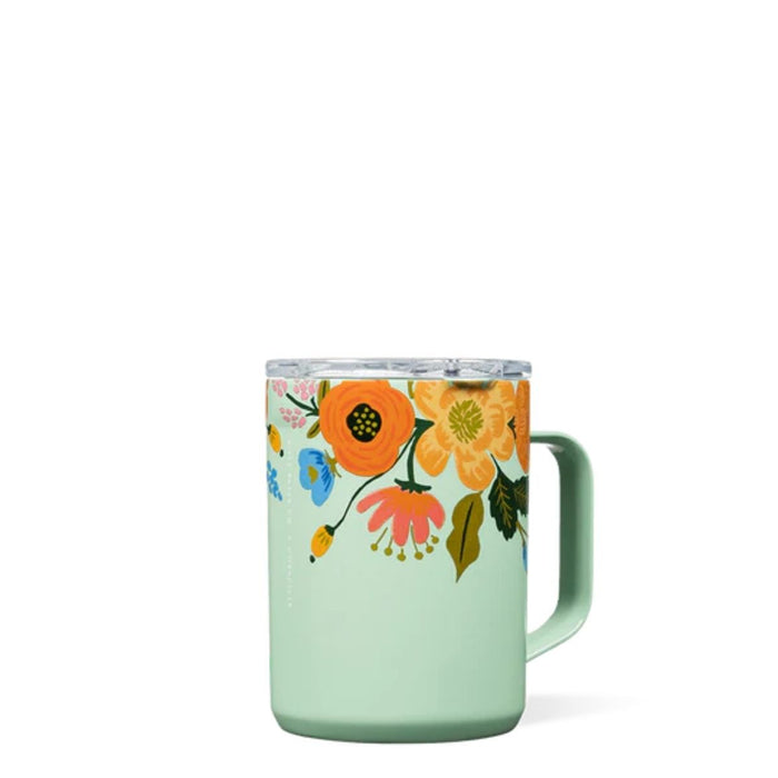 Corkcicle Rifle Paper 16oz Mug Gloss Mint Lively Floral - BoardCo