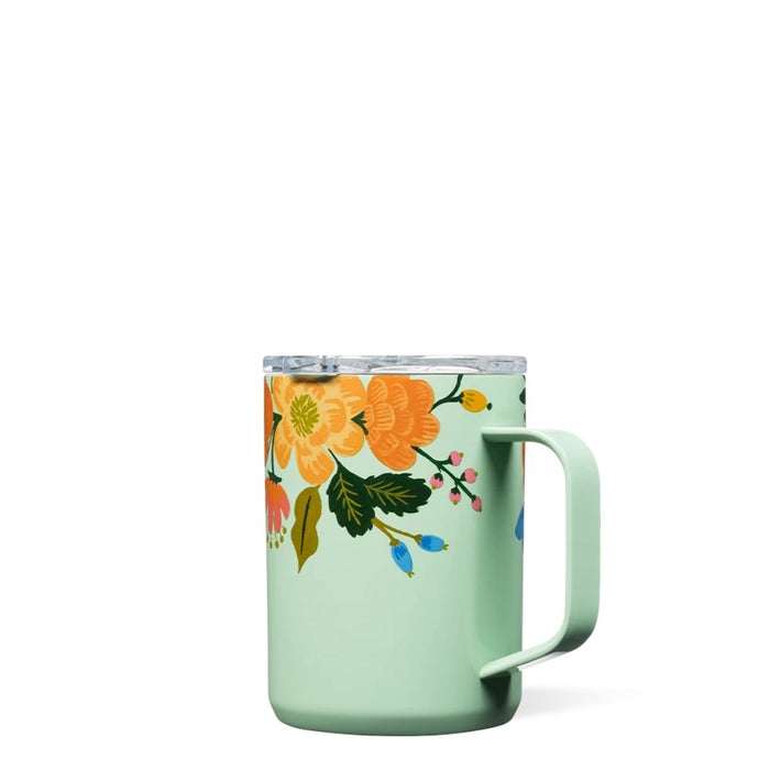 Corkcicle Rifle Paper 16oz Mug Gloss Mint Lively Floral - BoardCo